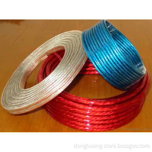 CCA Jacket PVC Transparent 2 Cored Colorful Speaker Cable